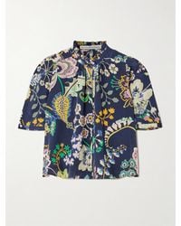 Alix Of Bohemia - Winn Cropped Printed Silk Crepe De Chine Shirt - Lyst