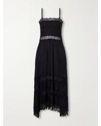 Ulla Johnson - Coco Lace-Trimmed Silk-Satin Midi Dress - Lyst