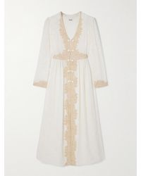 Bode - Trousseau Lace-Trimmed Silk-Jacquard Maxi Dress - Lyst