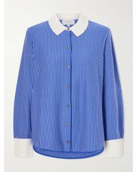 La Ligne - Striped Cotton-Blend Knit Shirt - Lyst