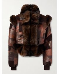 Chloé - Patchwork Leather And Shearling Jacket - Lyst