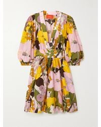 La DoubleJ - Margherita Printed Cotton And Silk-Blend Twill Mini Dress - Lyst