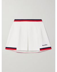 Sporty & Rich - Mila Embroidered Pleated Striped Stretch-Knit Mini Skirt - Lyst