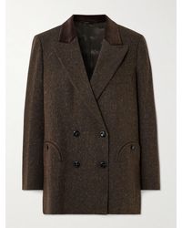 Blazé Milano - Everynight Doppelreihiger Blazer Aus Einer Wollmischung Mit Cordbesatz - Lyst
