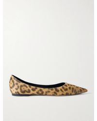 Jimmy Choo - Love Leopard-Print Pony Hair Ballet Flats - Lyst