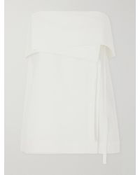 St. Agni - Strapless Draped Cotton-Blend Top - Lyst