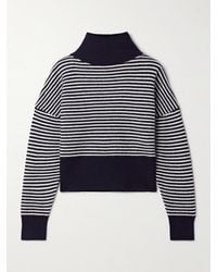 Max Mara - Bessica Stehkragenpullover Aus Einer Woll-Kaschmirmischung Mit Streifen Und Reißverschluss - Lyst