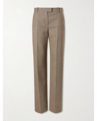 McQueen - Pleated Wool-Gabardine Straight-Leg Pants - Lyst