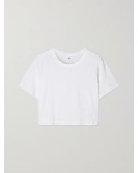 Leset - Cropped Slub Cotton-Jersey T-Shirt - Lyst