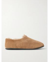 Christen - Big Bootie Shearling-Lined Suede Slippers - Lyst
