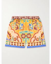 Etro - Printed Cotton And Silk-Blend Shorts - Lyst