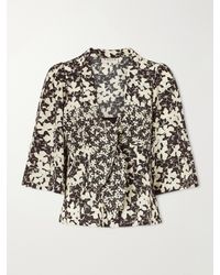 Maison Mayle - Kazu Floral-Print Silk Top - Lyst