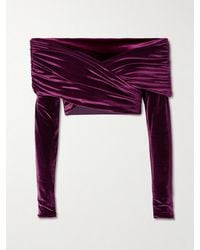 Maygel Coronel - Lido Cropped Stretch-Velvet Top - Lyst