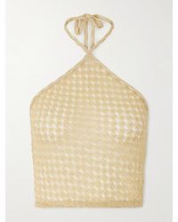 Missoni - Mare Cropped Metallic Crochet-Knit Halterneck Top - Lyst