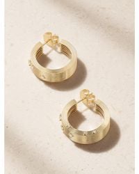 Sydney Evan - Fluted 14-Karat Diamond Medium Hoop Earrings - Lyst