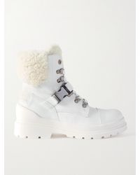 Bogner - St. Moritz Buckled Shearling-Lined Textured-Leather Ankle Boots - Lyst