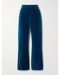 Tom Ford - Silk Satin-Trimmed Cotton-Velvet Straight-Leg Pants - Lyst