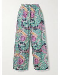 Etro - Hose Mit Weitem Bein Aus Voile Aus Einer Baumwoll-Seidenmischung Mit Paisley-Print - Lyst