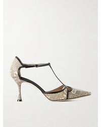 Manolo Blahnik - Gish 70 Lizard-Effect Leather Pumps - Lyst