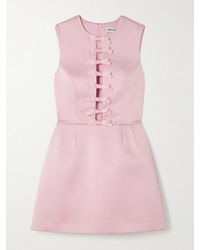 Rebecca Vallance - Aymee Bow-Embellished Satin-Twill Mini Dress - Lyst