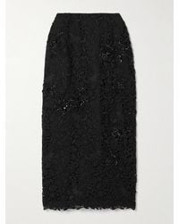Carolina Herrera - Embellished Corded Lace Midi Skirt - Lyst