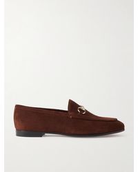 Gucci - Jordaan Horsebit-Detailed Suede Loafers - Lyst