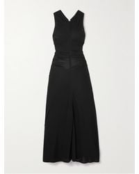 Bottega Veneta - Maxikleid Aus Glänzendem Jersey Mit Cut-Out, Raffungen Und Verzierung - Lyst