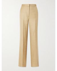 Gabriela Hearst - Vesta Wool, Silk And Linen-Blend Flared Pants - Lyst