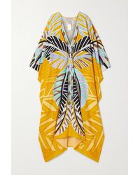Emilio Pucci Bedruckter Kaftan Aus Crêpe De Chine - Gelb