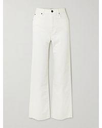 SLVRLAKE Denim - Grace Frayed High-Rise Wide-Leg Jeans - Lyst