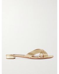 Aquazzura - Sundance Pantoletten Aus Kunstleder - Lyst