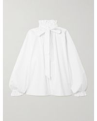 La DoubleJ - Blouse En Popeline De Coton À Volants Et À Liens Icon Cerere - Lyst