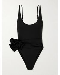 Magda Butrym - Appliquéd Ruched Swimsuit - Lyst