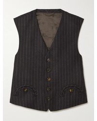Blazé Milano - Feral Pinstriped Wool And Cashmere-Blend Vest - Lyst