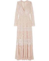 Needle & Thread Aurora Sequined Tulle Gown - Multicolour