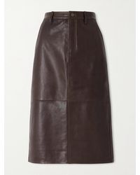 FRAME - Jupe Midi En Cuir - Lyst