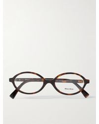 Miu Miu - Oval-Frame Acetate Optical Glasses - Lyst