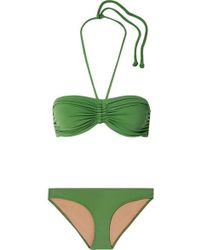 Three Graces London Millicent Geraffter Bandeau-bikini - Grün