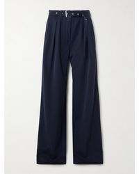 Dries Van Noten - Pantalon Large En Serge De Laine À Plis Et À Ceinture - Lyst