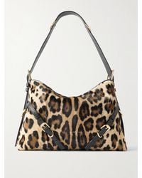 Givenchy - Voyou Medium Leopard-Print Calf Hair Shoulder Bag - Lyst