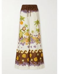 ALÉMAIS - Island Cove Printed Linen Wide-Leg Pants - Lyst