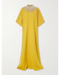 Jenny Packham - Dessert Blossom Crystal-Embellished Crepe Gown - Lyst