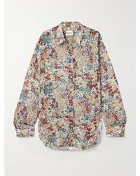 KHAITE - Goya Floral-Print Silk-Chiffon Shirt - Lyst