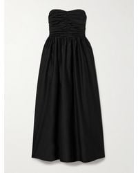 Matteau - Organic Cotton And Silk-Blend Halterneck Maxi Dress - Lyst