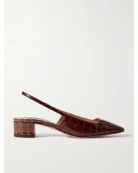 Aquazzura - Ginza 35 Croc-Effect Leather Slingback Pumps - Lyst
