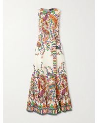 Etro - Belted Printed Cotton Maxi Dress - Lyst
