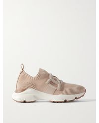 Tod's - Kate Rubber-Trimmed Mesh And Stretch-Knit Slip-On Sneakers - Lyst