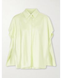 Bottega Veneta - Cape-Effect Layered Silk-Twill Shirt - Lyst