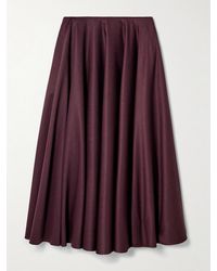 Abadia - Maxirock Aus Twill Aus Einer Wollmischung Mit Falten - Lyst
