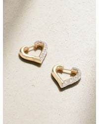 Lucy Delius - Baby Chubby Love Rhodium-Plated 14-Karat Diamond Hoop Earrings - Lyst